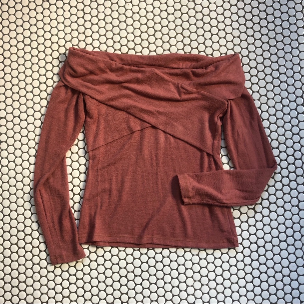 A&F Off-The-Shoulder Cozy Long-Sleeve Top